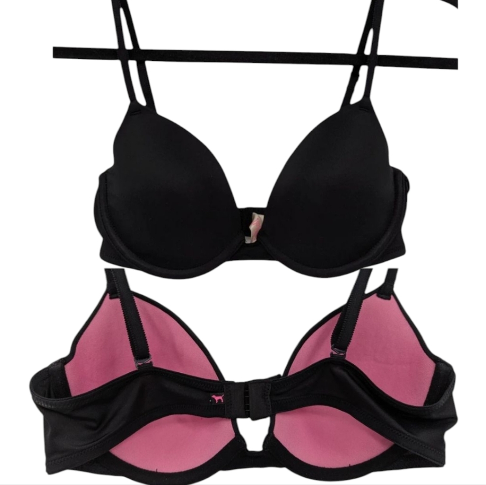 Victoria's Secret Black and Pink Underwire Bras Size 36D